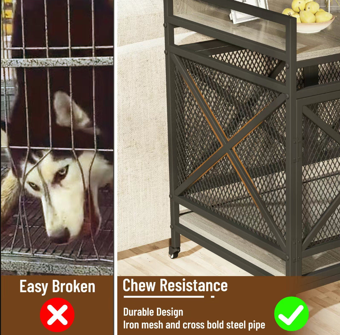 Retro X Single Dog Crate Furniture