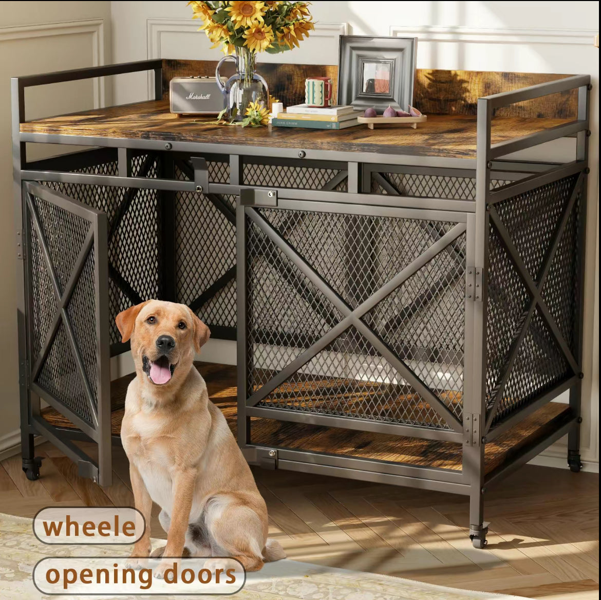 Retro X Single Dog Crate Furniture