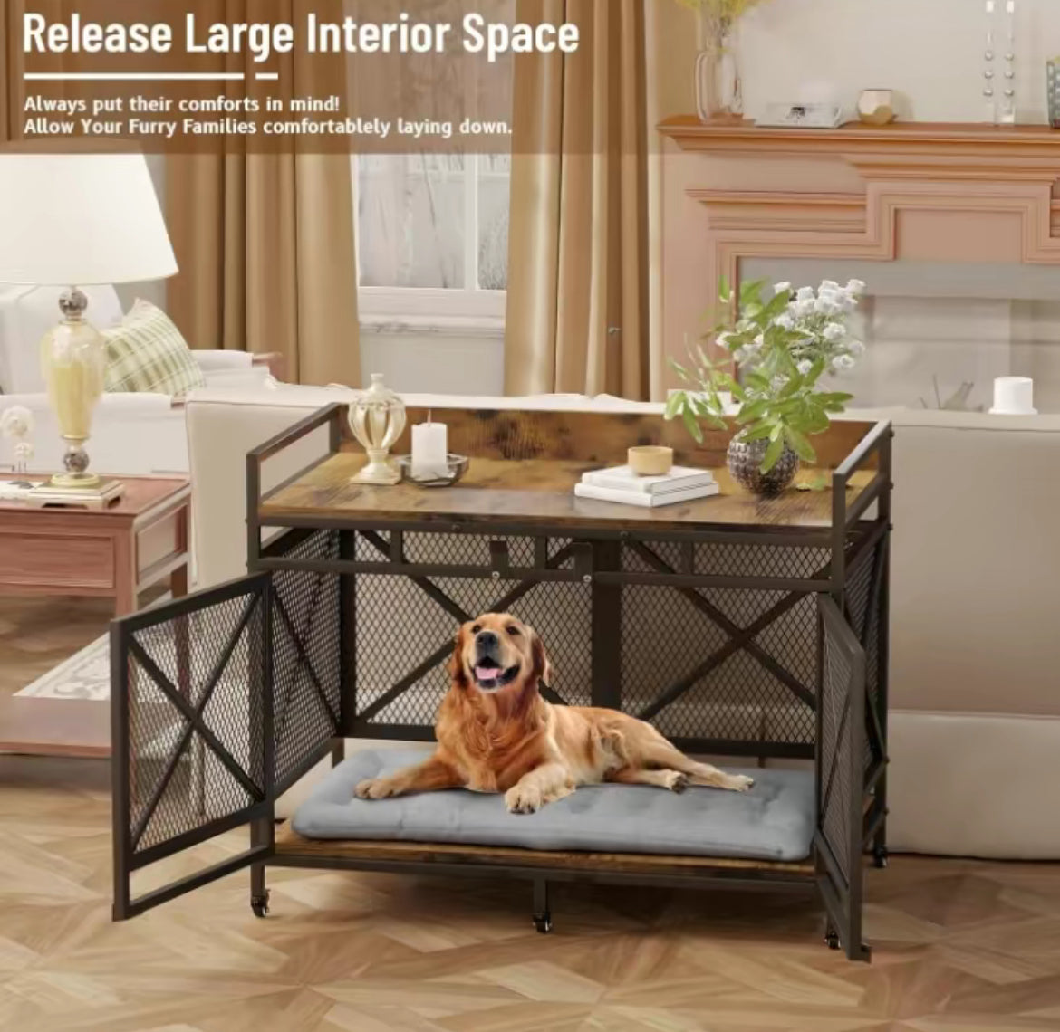 Retro X Single Dog Crate Furniture